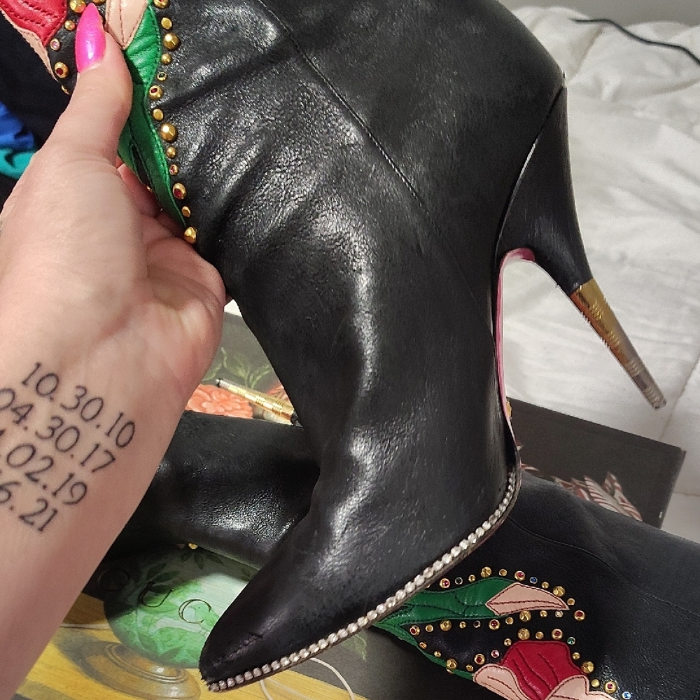 Gucci Floral Coffee Boots - Picture 7 of 10